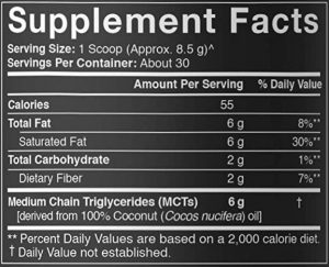 MCT Oil Powder Supp Facts